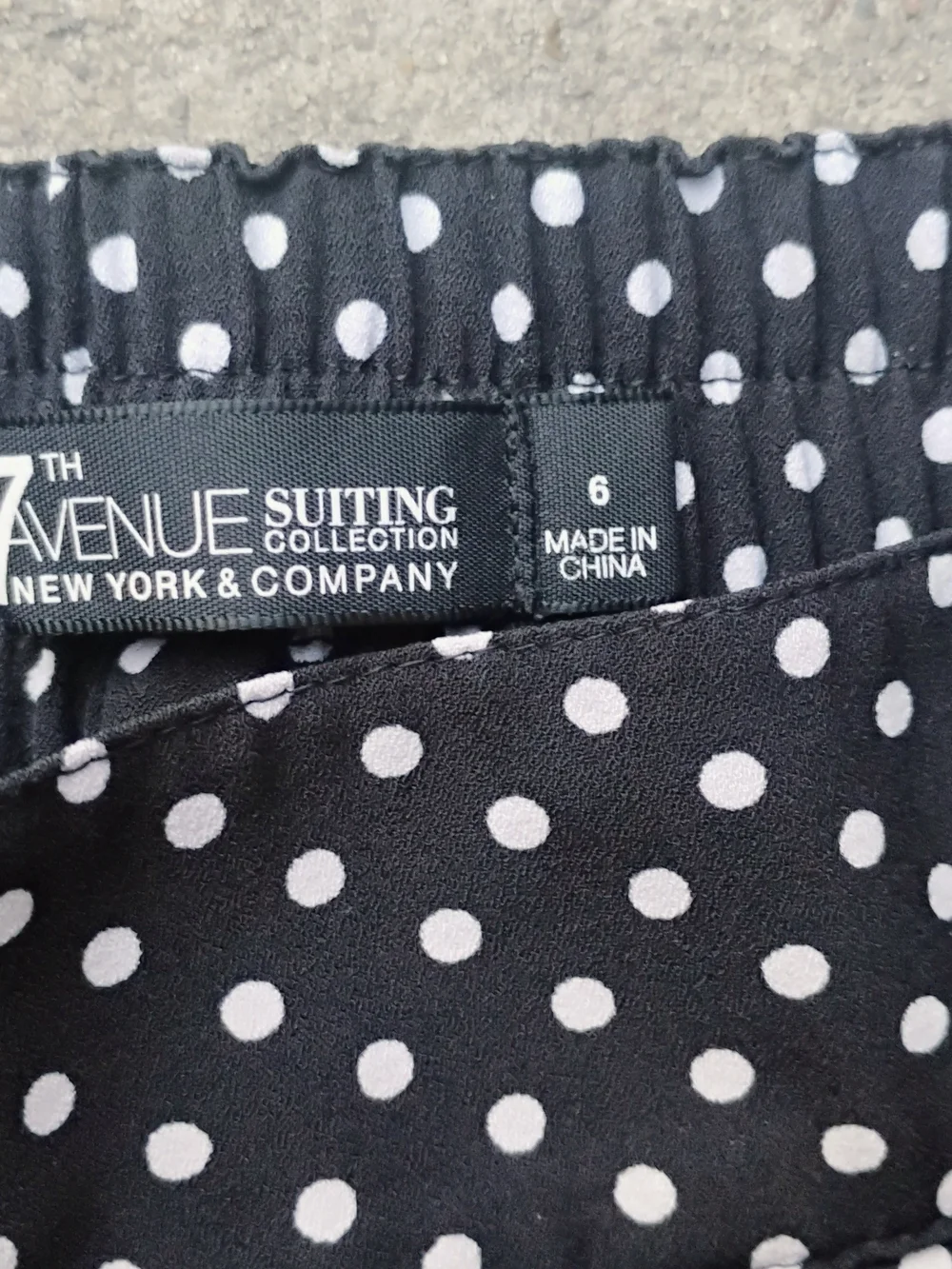 7th Avenue Suiting Company Black White Polka Dot Dress Shorts Women's 6 Medium